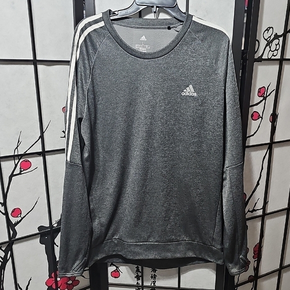 Adidas Climawarm Running Gray Swatshirt Size Large - Picture 1 of 5